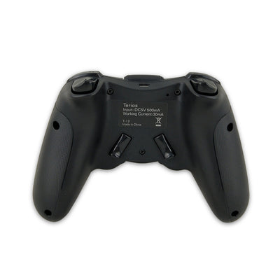 Black mobile wireless Bluetooth game controller with a built-in phone clip, dual analog sticks, and colored face buttons. - Image 8