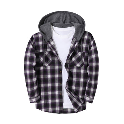 Chaqueta Hoodie Cuadriculada Moderna para Hombre - Image 9