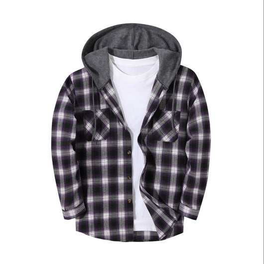 Chaqueta Hoodie Cuadriculada Moderna para Hombre - Image 9