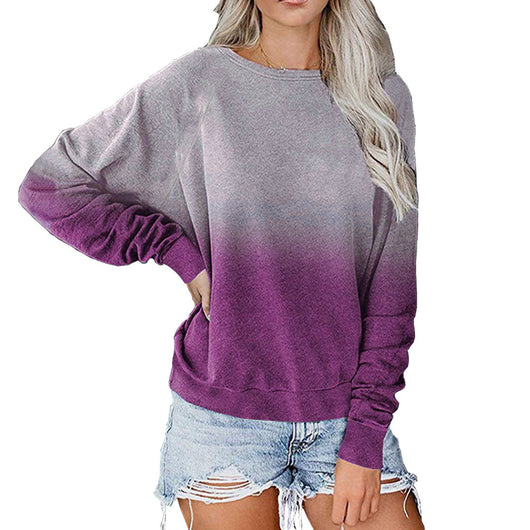 Sudadera Holgada de Manga Larga con Degradado de Color - Image 8