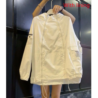 Chaqueta Protección Solar Estilo Japonés Mujer - Cortavientos Casual Ultraligero - Image 3