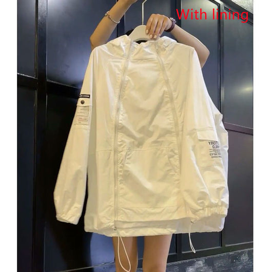 Chaqueta Protección Solar Estilo Japonés Mujer - Cortavientos Casual Ultraligero - Image 3
