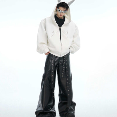 Suéter Hoodie Casual con Costuras Decorativas