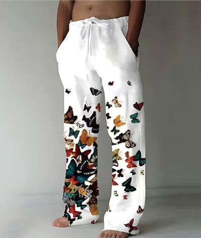 Pantalones Casuales para Hombre Primavera-Otoño con Estampado de Mariposas - Image 12