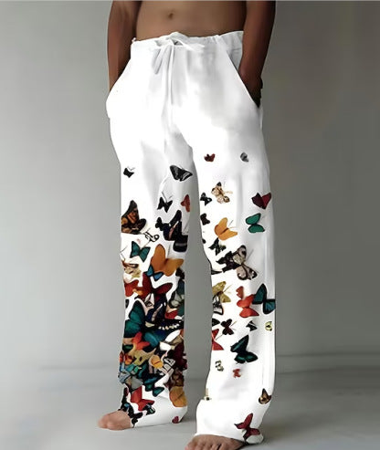 Pantalones Casuales para Hombre Primavera-Otoño con Estampado de Mariposas - Image 12