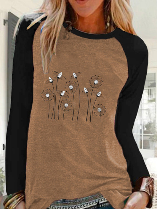 Camiseta Estampada de Cuello Redondo y Manga Larga para Mujer - Image 3