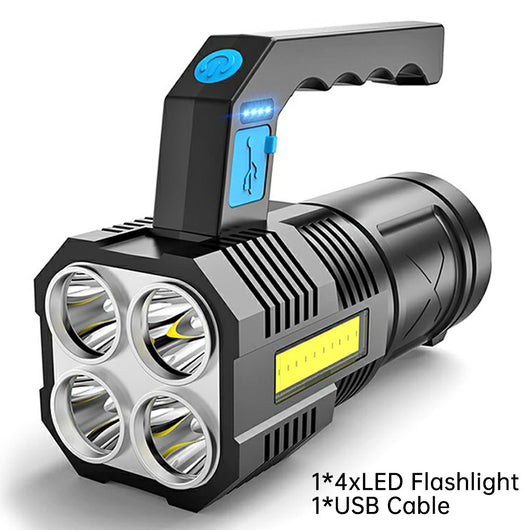 Linterna LED Recargable de 4 Núcleos Ultra Potente - Alcance Extremo - Image 5