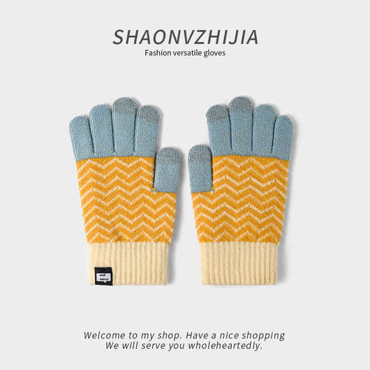 Guantes de Lana Tejidos con Diseño Piña para Mujer - Invierno - Image 3