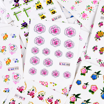 Pegatinas de Agua para Uñas con Diseños de Mariposas, Frutas y Flores Doradas - Image 5