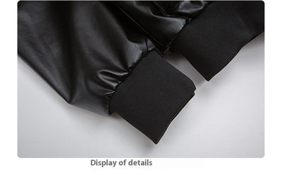 Abrigo Acolchado de Cuero PU Retro con Bolsillos Tridimensionales para Hombre - Image 12