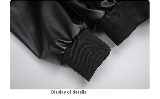 Abrigo Acolchado de Cuero PU Retro con Bolsillos Tridimensionales para Hombre - Image 12
