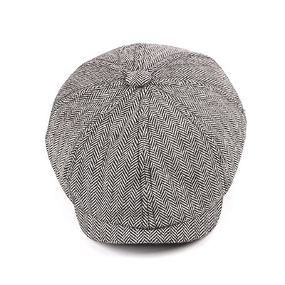Boina Octagonal a Cuadros para Hombre - Estilo Retro Vintage - Image 2