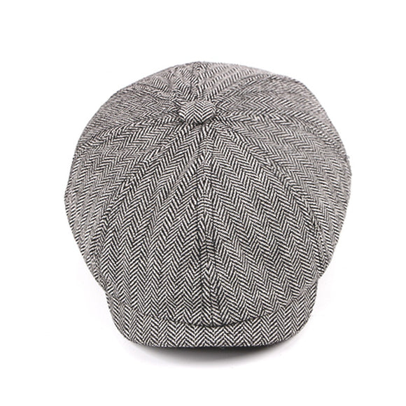 Boina Octagonal a Cuadros para Hombre - Estilo Retro Vintage