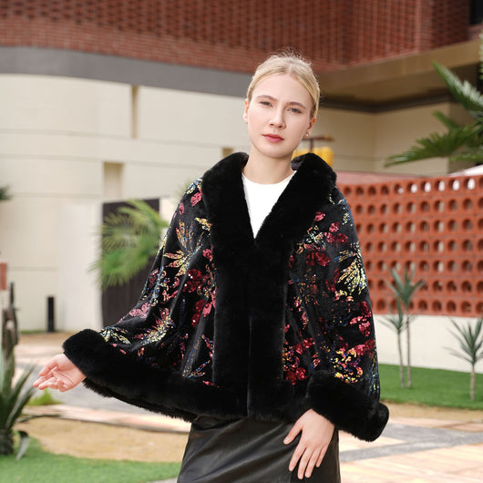 Chal Tejido Elegante con Lentejuelas para Bodas y Eventos - Image 2