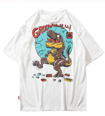 Playera de Moda Urbana con Estampa de Dinosaurio - Manga Corta - Image 4