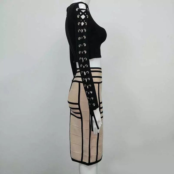 Vestido Strapless Dos Piezas con Lazada Cruzada
