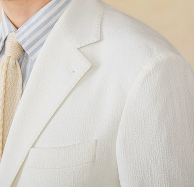 Traje Seersucker Entallado de Una Sola Botonadura - Image 13