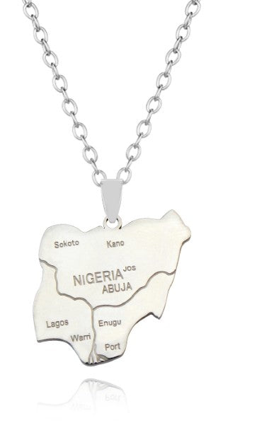 Dije Mapa de Nigeria en Acero Inoxidable - Image 10