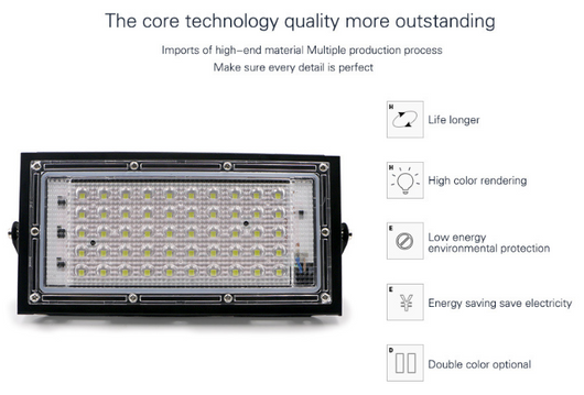 Reflector LED 50W Impermeable para Exterior - Iluminación de Paisaje y Seguridad - Image 3