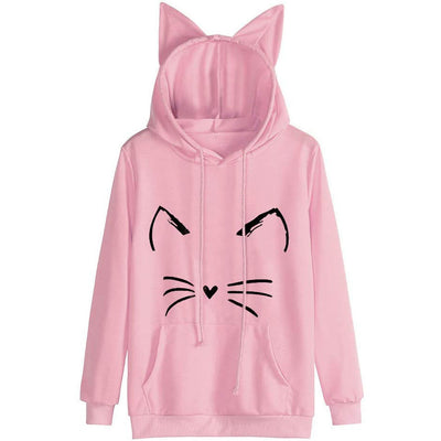 Sudadera con Capucha Estampado Gato para Mujer - Image 5