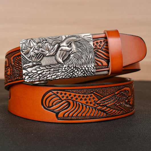 Cinturón para Hombre con Grabado de Alas de Águila - Image 8