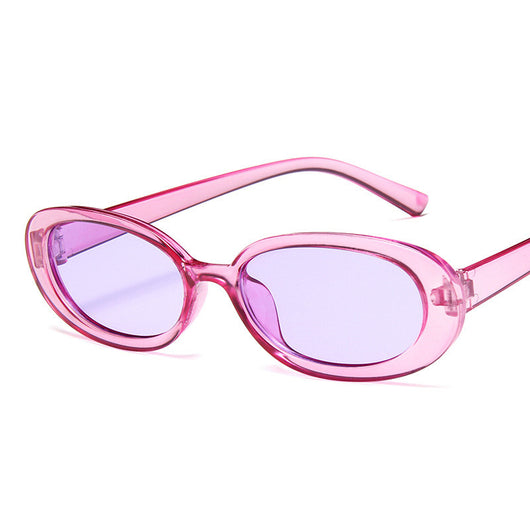 Small frame oval sunglasses with a tortoiseshell pattern and brown lenses on a white background. - Image 4