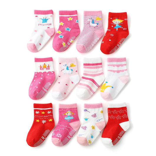 Calcetines Infantiles Estampados Antideslizantes para Niños de 5-7 Años - Image 16