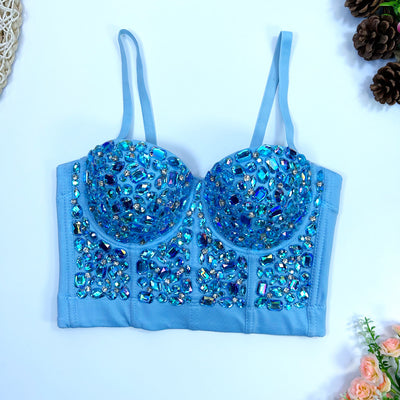 Top Corto Beaded con Diamantes - Estilo Hot Girl Elegante - Image 6
