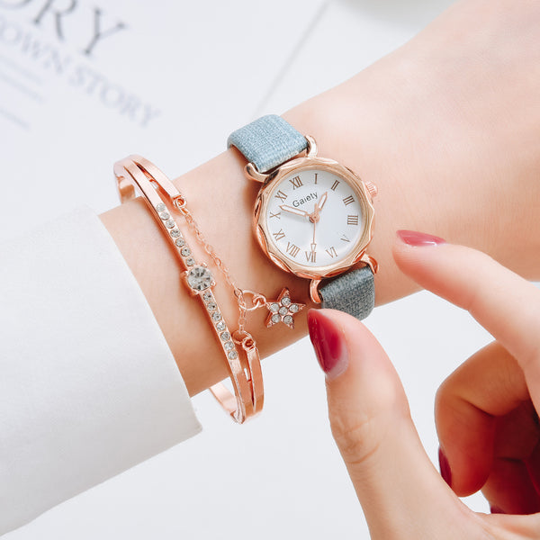 Reloj de Cuarzo para Mujer Estilo Minimalista Coreano con Números Romanos