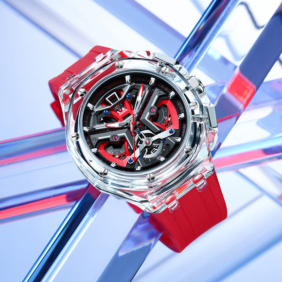 Reloj de Cuarzo Luminoso con Tallado Hueco Tridimensional