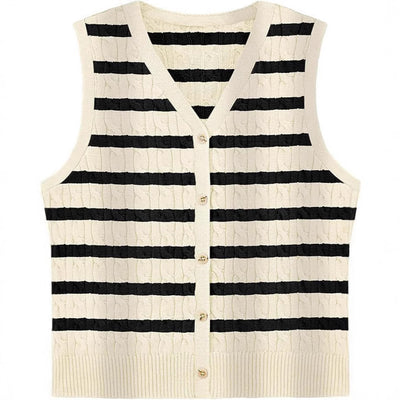 Chaleco Tejido Retorcido para Mujer - Estilo Europeo y Americano - Image 3
