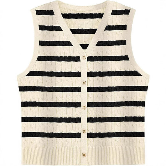 Chaleco Tejido Retorcido para Mujer - Estilo Europeo y Americano - Image 3
