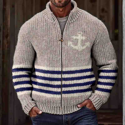 Chaqueta Suelta con Cuello de Pie y Cierre de Cremallera para Hombre - Image 9