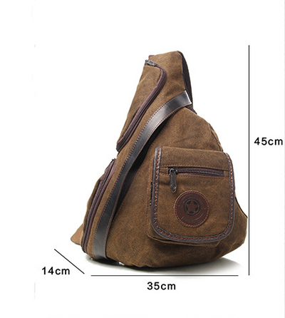 Bolsa de Lona Retro Coreana para Hombre - Mochila Diagonal Estilo Estudiante - Image 5
