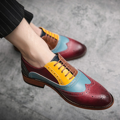 Zapatos Brogues Estilo Británico con Cordones y Detalles en Contraste para Hombre - Image 5