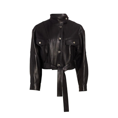 Chaqueta Vaquera con Cinturón de Cuero Suave y Lana Texturizada - Image 13