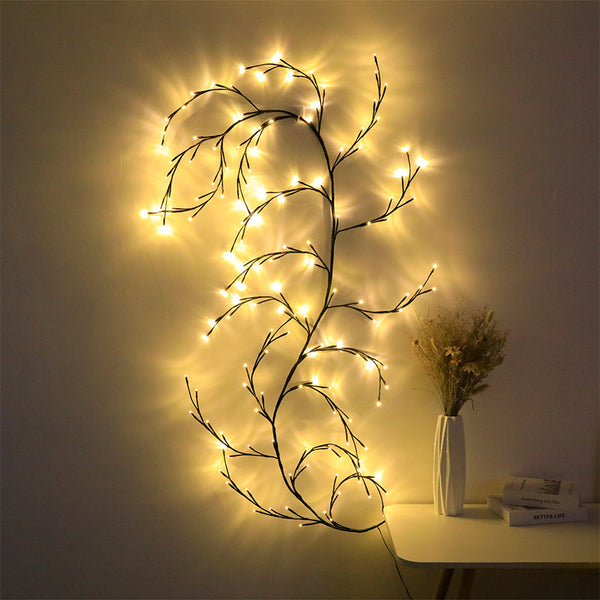 Guirnalda de Luces LED Multicolor con Ratán para Decoración de Interiores