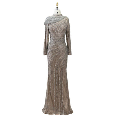 Vestido Fishtail Ajustado Nude para Mujer - Image 4