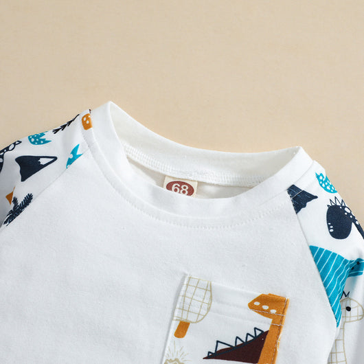 Conjunto Infantil de Manga Larga con Estampado de Animales Otoñales - Image 10