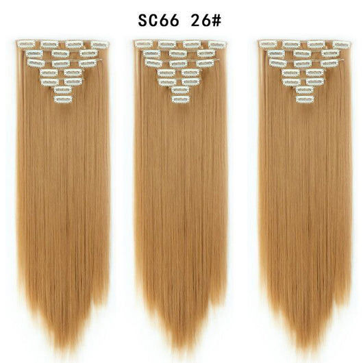 Set de Extensiones de Cabello con 16 Clips - Peluca de Fibra Sintética Premium - Image 18