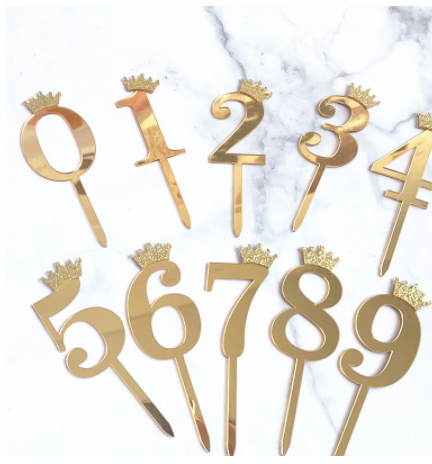 Corona Glitter con Brillo para Tartas de Cumpleaños - Decoración Acrílica - Image 82