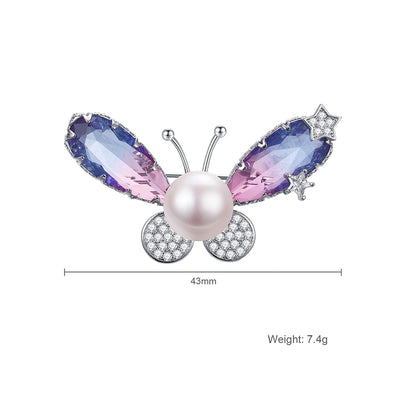Broche Morado con Flecos Estampado para Mujer - Image 3