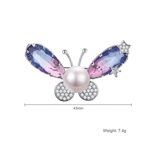 Broche Morado con Flecos Estampado para Mujer - Image 3