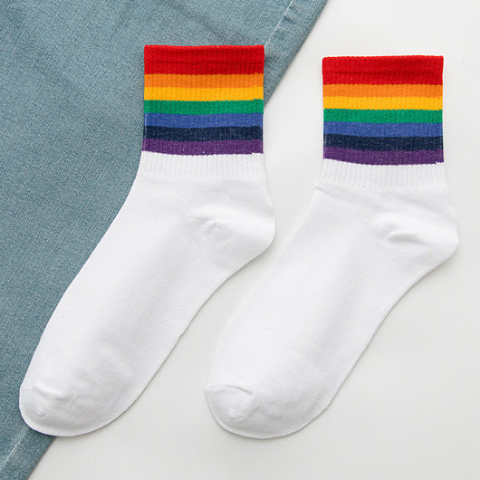 Calcetines Arcoíris de Algodón para Mujer - Tubo Alto - Image 7