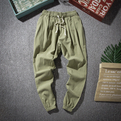 Pantalones de Lino Hombre Estilo Asiático - Cintura Elástica Cómoda y Transpirable - Image 2