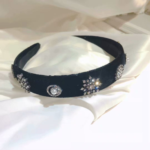 Diadema de Terciopelo con Diseño de Copo de Nieve para Mujeres - Image 4