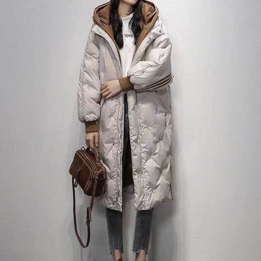 Abrigo de Plumas de Pato Blanco Estilo Occidental para Mujer Invierno - Image 3