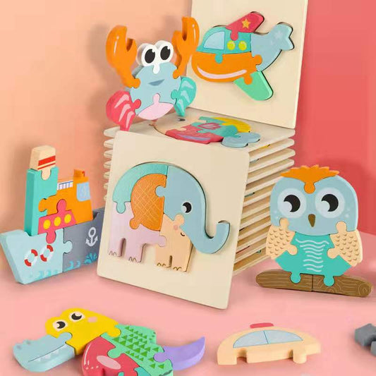 Puzle 3D de Animales de Dibujos Animados