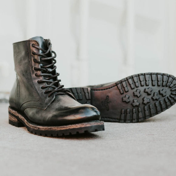 Botas Casuales para Hombre con Tacón Bajo y Cordones