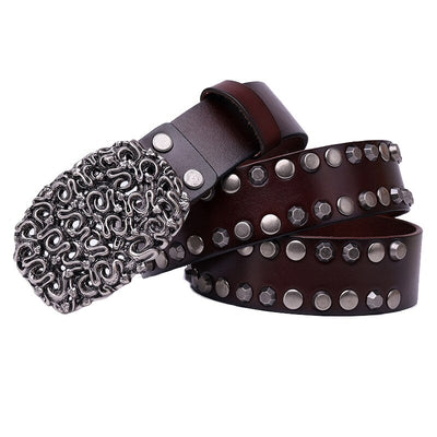 Cinturón de Cuero Genuino con Remaches para Hombre - Estilo Trend - Image 16